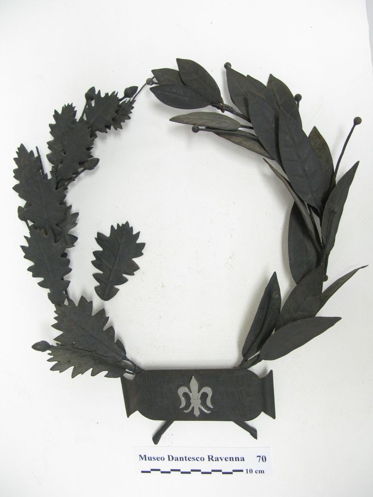 corona commemorativa "Società Dante Alighieri - Gruppo operaio di Foligno -